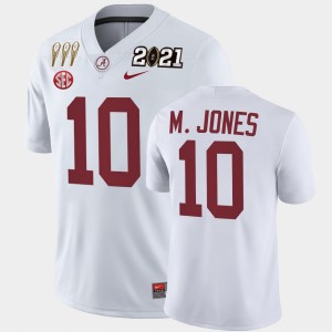 Men's Mac Jones White Alabama Crimson Tide #10 Winner 3X CFP National Championship Jersey 458142-491