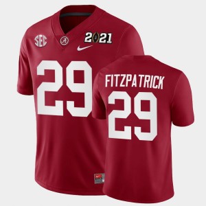 Mens Minkah Fitzpatrick Crimson Alabama Crimson Tide #29 Playoff Game 2021 National Championship Jersey 489763-835