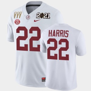 Men's Najee Harris White Alabama Crimson Tide #22 Winner 3X CFP National Championship Jersey 970735-780