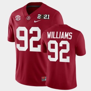 Mens Quinnen Williams Crimson Alabama Crimson Tide #92 Playoff Game 2021 National Championship Jerseys 398616-226