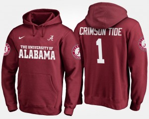 Men Crimson Alabama Crimson Tide #1 No.1 Name and Number Hoodie 740545-866