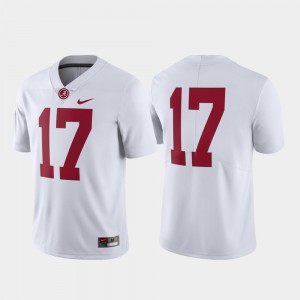 Mens White Alabama Crimson Tide #17 College Football Limited Jerseys 988701-155