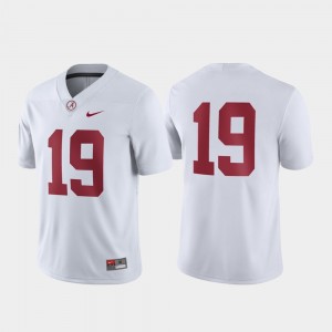 Men's White Alabama Crimson Tide #19 Game Jersey 866876-444