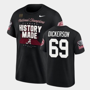 Mens Landon Dickerson Black Alabama Crimson Tide #69 College Football Playoff 2020 National Champions T-Shirt 351196-403