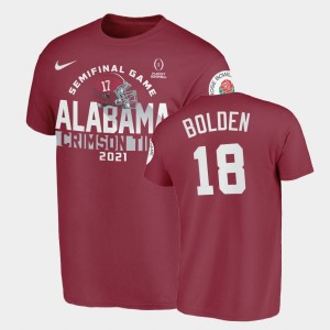 Men's Slade Bolden Crimson Alabama Crimson Tide #18 High School 2021 Rose Bowl T-Shirt 956364-653