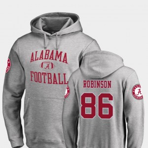 Men's A'Shawn Robinson Ash Alabama Crimson Tide #86 College Football Neutral Zone Hoodie 381822-488