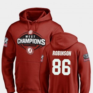 Mens A'Shawn Robinson Crimson Alabama Crimson Tide #86 Football 2018 SEC West Division Champions Hoodie 121804-272
