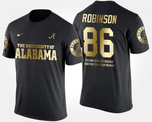 Mens A'Shawn Robinson Black Alabama Crimson Tide #86 Short Sleeve With Message Gold Limited T-Shirt 895076-776