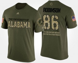 Mens A'Shawn Robinson Camo Alabama Crimson Tide #86 Short Sleeve With Message Military T-Shirt 157794-495