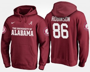 Mens A'Shawn Robinson Crimson Alabama Crimson Tide #86 Alumni Name and Number Hoodie 116165-689