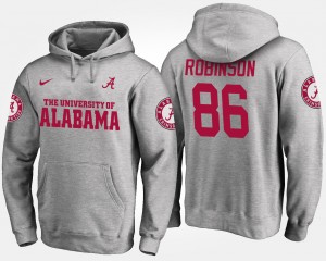 Men's A'Shawn Robinson Gray Alabama Crimson Tide #86 High School Name and Number Hoodie 231103-501