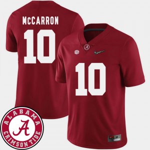Mens AJ McCarron Crimson Alabama Crimson Tide #10 2018 SEC Patch College Football Jerseys 192005-102
