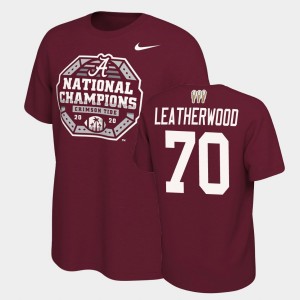 Men's Alex Leatherwood Crimson Alabama Crimson Tide #70 3X CFP 2020 National Champions T-Shirt 939641-733