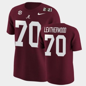 Mens Alex Leatherwood Crimson Alabama Crimson Tide #70 High School 2020 National Champions T-Shirt 406054-418