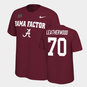 Men Alex Leatherwood Crimson Alabama Crimson Tide #70 Mantra College Football T-Shirt 628206-295