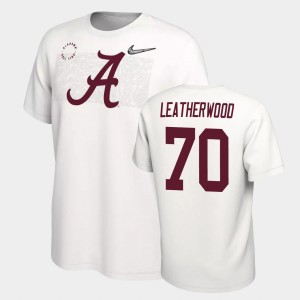 Men Alex Leatherwood White Alabama Crimson Tide #70 Playoff College Football T-Shirt 478014-919