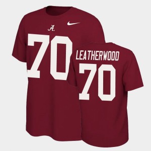Men Alex Leatherwood Crimson Alabama Crimson Tide #70 Name & Number Retro Name and Number T-Shirt 183091-322