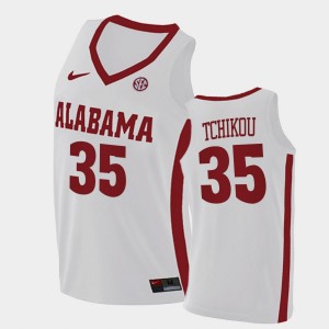 Men's Alex Tchikou White Alabama Crimson Tide #35 2021 Swingman College Basketball Jerseys 729341-462