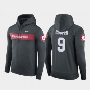 Mens Amari Cooper Anthracite Alabama Crimson Tide #9 Football Performance Sideline Seismic Hoodie 131101-403
