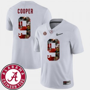 Men Amari Cooper White Alabama Crimson Tide #9 Football Pictorial Fashion Jerseys 509362-772