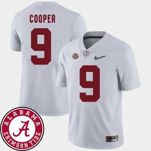 Men's Amari Cooper White Alabama Crimson Tide #9 2018 SEC Patch College Football Jersey 337387-866