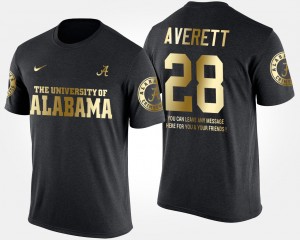 Mens Anthony Averett Black Alabama Crimson Tide #28 Short Sleeve With Message Gold Limited T-Shirt 523048-729
