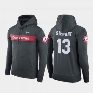 Men's ArDarius Stewart Anthracite Alabama Crimson Tide #13 Football Performance Sideline Seismic Hoodie 600547-252