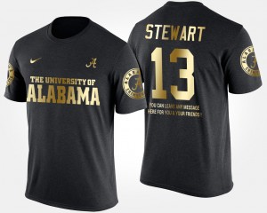 Men ArDarius Stewart Black Alabama Crimson Tide #13 Short Sleeve With Message Gold Limited T-Shirt 370013-101