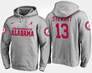 Men's ArDarius Stewart Gray Alabama Crimson Tide #13 University Name and Number Hoodie 885681-886