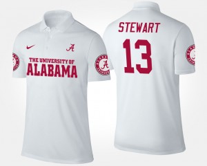Men's ArDarius Stewart White Alabama Crimson Tide #13 2025-26 Name and Number Polo 456728-972