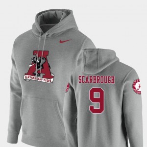 Men Bo Scarbrough Heathered Gray Alabama Crimson Tide #9 Pullover Vault Logo Club Hoodie 505472-869