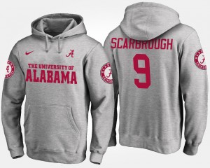 Men Bo Scarbrough Gray Alabama Crimson Tide #9 2025 Name and Number Hoodie 963543-222