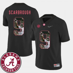 Mens Bo Scarbrough Black Alabama Crimson Tide #9 Football Pictorial Fashion Jerseys 256429-414