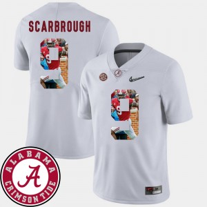 Men Bo Scarbrough White Alabama Crimson Tide #9 Football Pictorial Fashion Jersey 287029-951