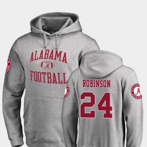 Mens Brian Robinson Jr. Ash Alabama Crimson Tide #24 College Football Neutral Zone Hoodie 682139-337