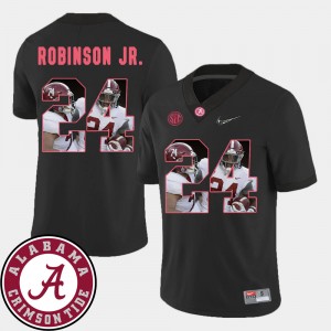 Men Brian Robinson Jr. Black Alabama Crimson Tide #24 Football Pictorial Fashion Jersey 361231-448