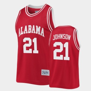 Men's Britton Johnson Crimson Alabama Crimson Tide #21 Classic Commemorative Basketball Jerseys 919517-643