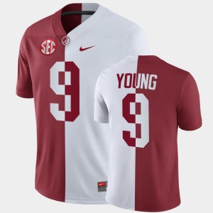 Mens Bryce Young White Crimson Alabama Crimson Tide #9 Limited Split Jerseys 934772-253