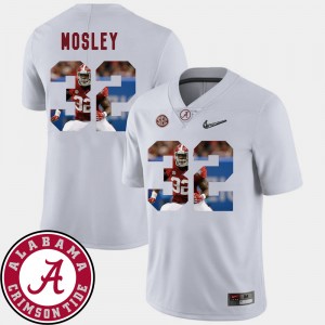 Mens C.J. Mosley White Alabama Crimson Tide #32 Football Pictorial Fashion Jersey 311649-847
