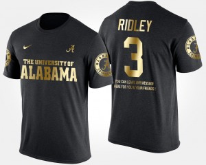 Men's Calvin Ridley Black Alabama Crimson Tide #3 Short Sleeve With Message Gold Limited T-Shirt 839089-882