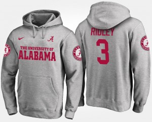 Men Calvin Ridley Gray Alabama Crimson Tide #3 Game Name and Number Hoodie 409509-167