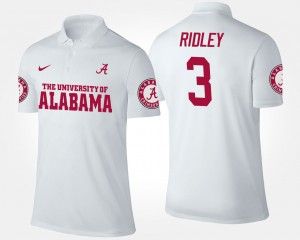 Men Calvin Ridley White Alabama Crimson Tide #3 Limited Name and Number Polo 210198-991