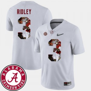 Men Calvin Ridley White Alabama Crimson Tide #3 Football Pictorial Fashion Jerseys 304250-371