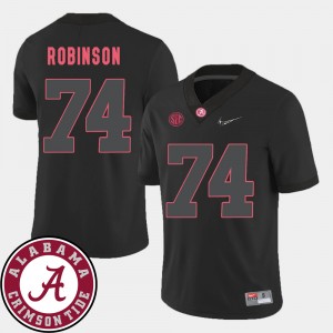 Men Cam Robinson Black Alabama Crimson Tide #74 2018 SEC Patch College Football Jersey 267990-887