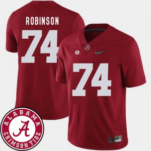 Mens Cam Robinson Crimson Alabama Crimson Tide #74 2018 SEC Patch College Football Jerseys 617239-698