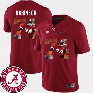 Men Cam Robinson Crimson Alabama Crimson Tide #74 Football Pictorial Fashion Jersey 236481-782