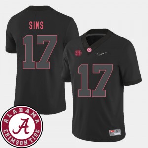 Men's Cam Sims Black Alabama Crimson Tide #17 2018 SEC Patch College Football Jersey 902848-105