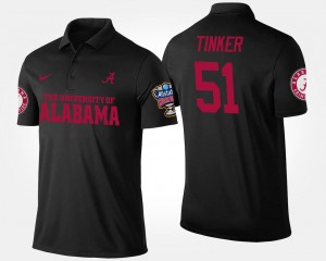 Men's Carson Tinker Black Alabama Crimson Tide #51 Sugar Bowl Name and Number Bowl Game Polo 696622-395