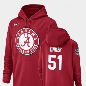 Men's Carson Tinker Crimson Alabama Crimson Tide #51 Football Performance Champ Drive Hoodie 432724-688
