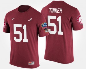 Men's Carson Tinker Crimson Alabama Crimson Tide #51 Sugar Bowl Bowl Game T-Shirt 544032-435